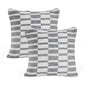 Set of Two 18" Gray Geometric Cotton Throw Pillows
