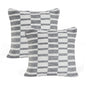 Set of Two 18" Gray Geometric Cotton Throw Pillows