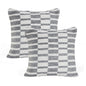 Set of Two 18" Gray Geometric Cotton Throw Pillows