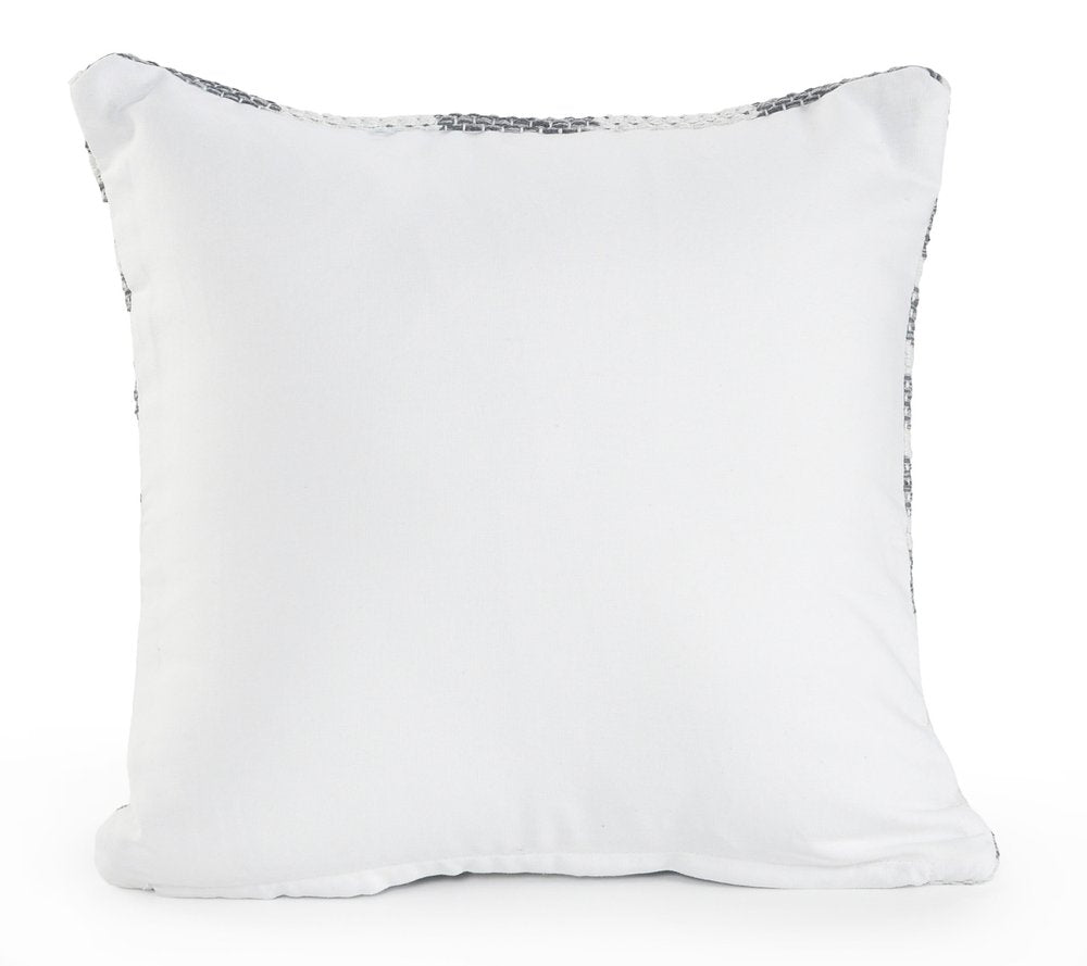 Set of Two 18" Gray Geometric Cotton Throw Pillows