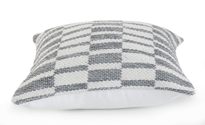 Set of Two Gray Geometric Cotton Throw Pillow