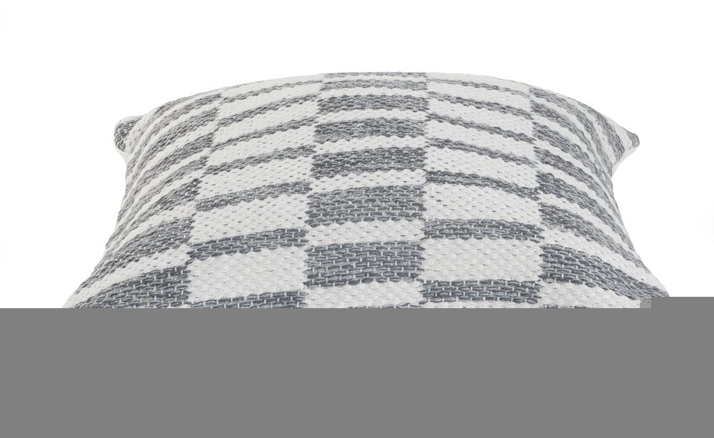 Set of Two 18" Gray Geometric Cotton Throw Pillows