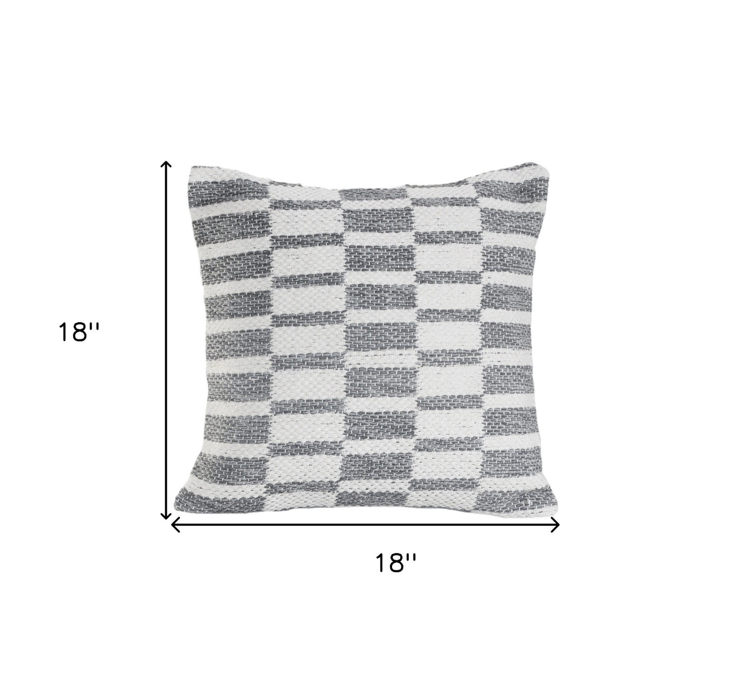 Set of Two Gray Geometric Cotton Throw Pillow