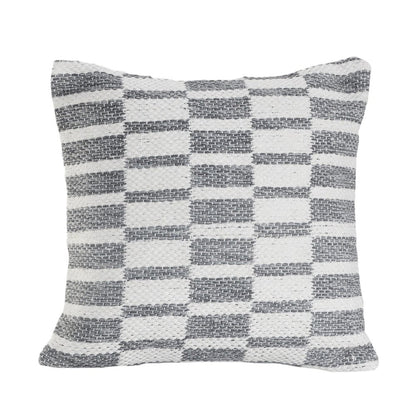 Set of Two 18" Gray Geometric Cotton Throw Pillows