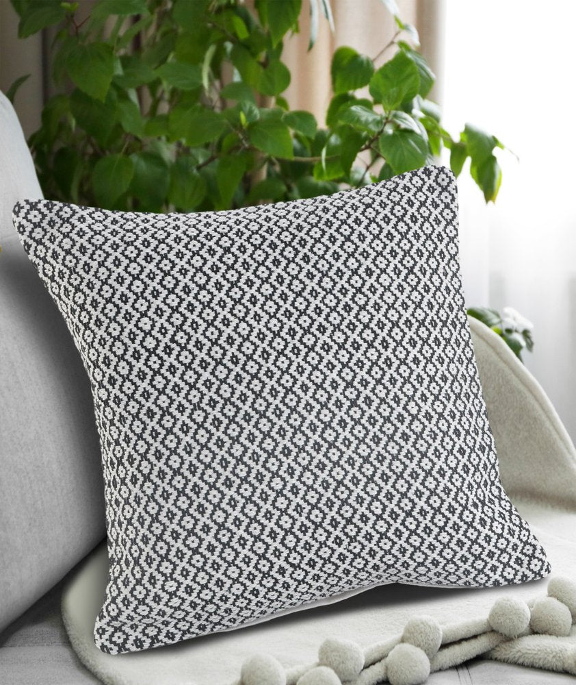 Set of Two Blue Chevron Cotton Throw Pillows