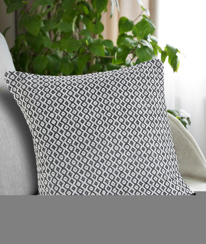 Set of Two Blue Chevron Cotton Throw Pillows