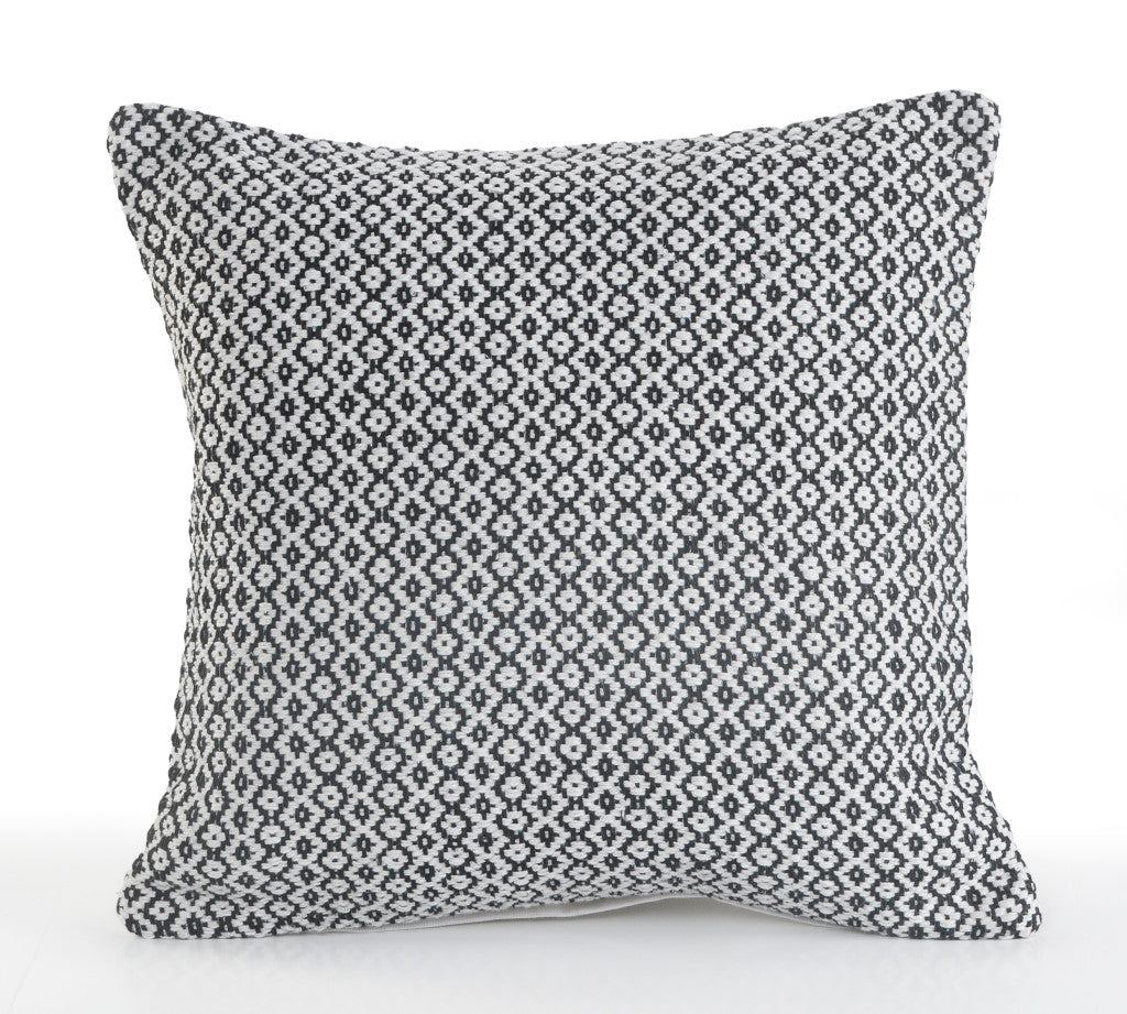 Set of Two Blue Chevron Cotton Throw Pillow