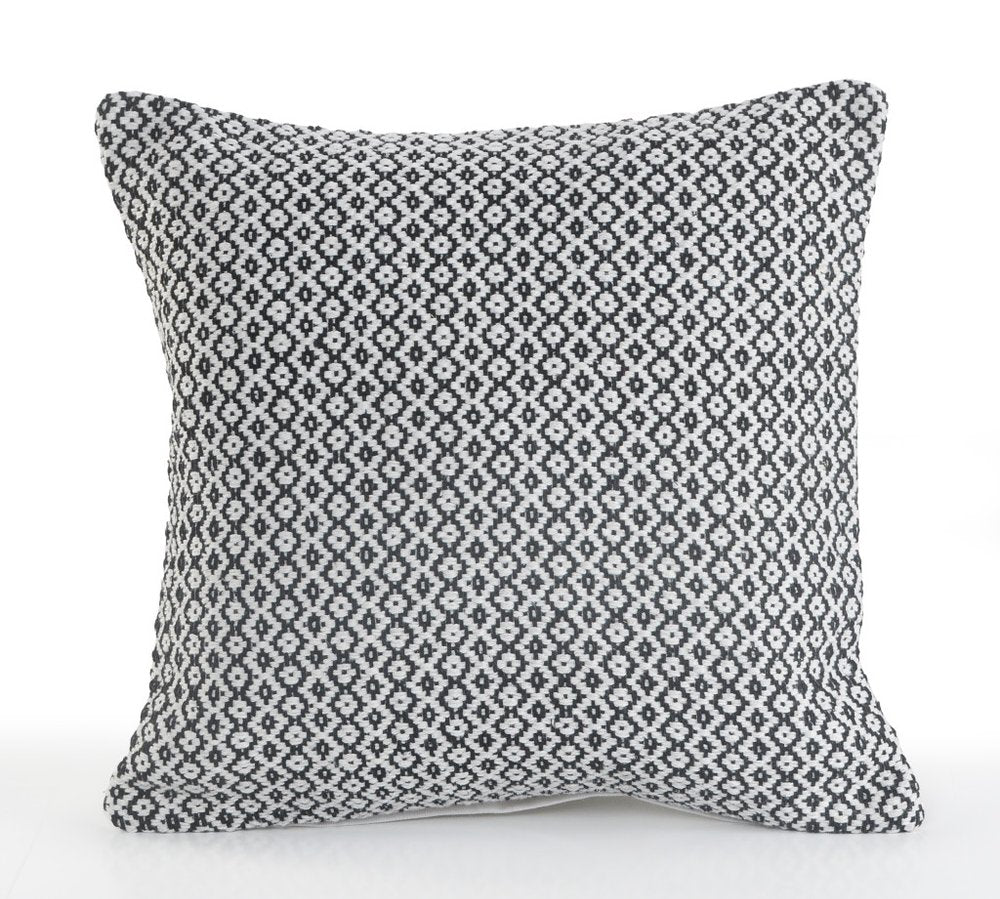 Set of Two Gray Chevron Cotton Throw Pillow