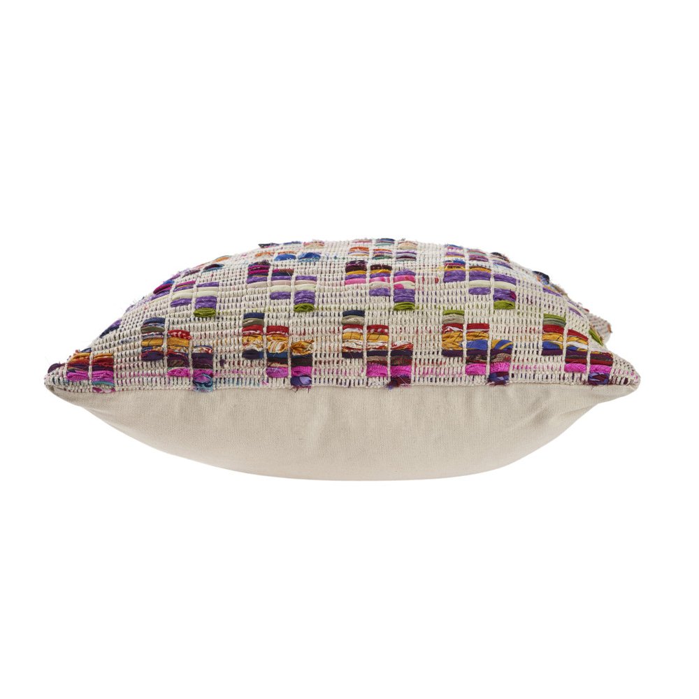 Set of Two Brown Eclectic Cotton Throw Pillow
