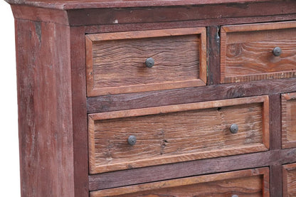 64" Brown Solid Wood Seven Drawer Double Dresser