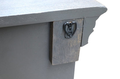 64" Gray Solid Wood Seven Drawer Double Dresser