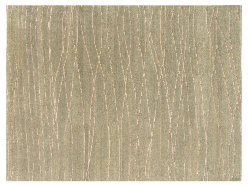 9' X 12' Beige Wool Abstract Lines Hand Loomed Area Rug