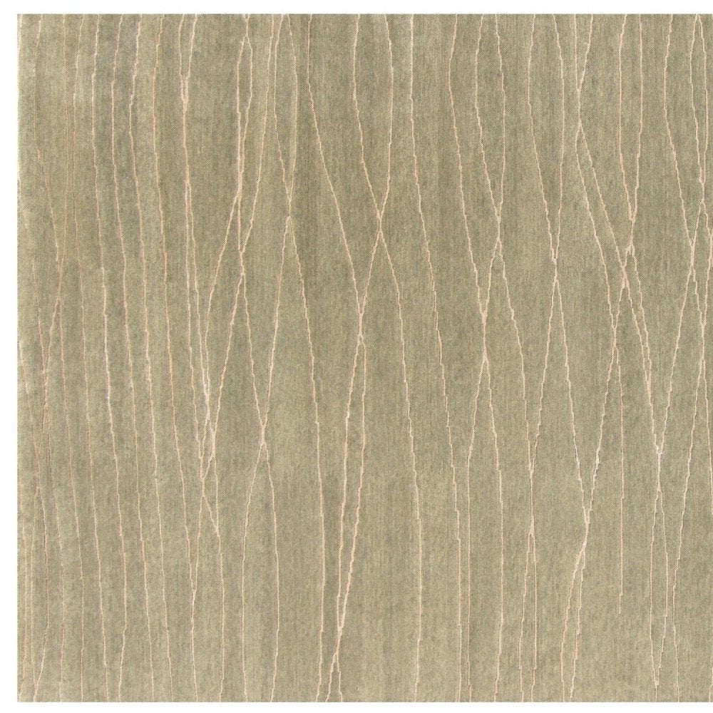 9' X 12' Beige Wool Abstract Lines Hand Loomed Area Rug