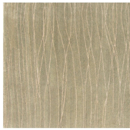 9' X 12' Beige Wool Abstract Lines Hand Loomed Area Rug