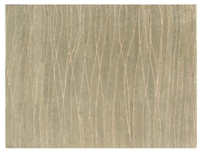 9' X 12' Beige Wool Abstract Lines Hand Loomed Area Rug