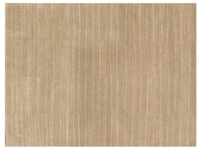 8' X 10' Beige Wool Abstract Lines Hand Loomed Area Rug