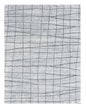 8' X 10' Gray and Black Wool Abstract Geometric Hand Loomed Area Rug