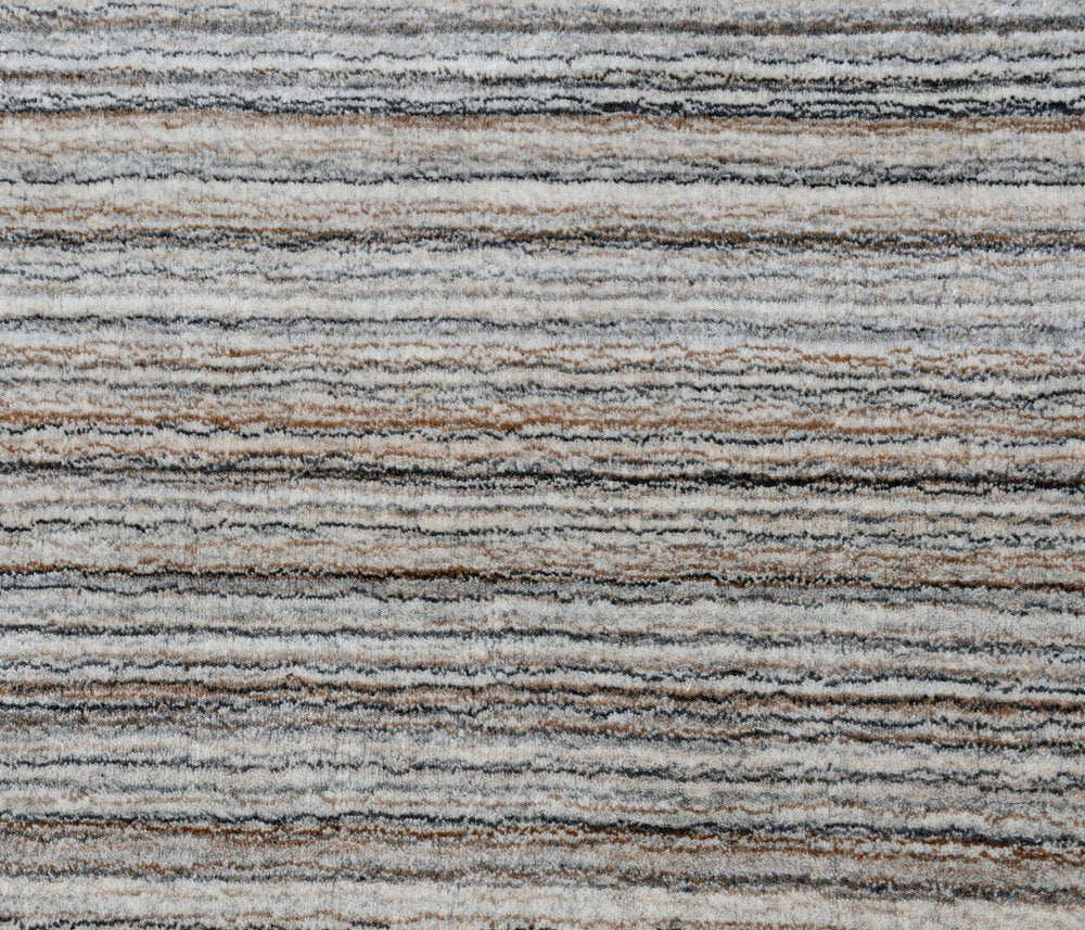 8' X 10' Gray Wool Blend Abstract Stripe Hand Loomed Area Rug