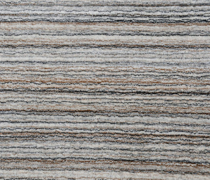 8' X 10' Gray Wool Blend Abstract Stripe Hand Loomed Area Rug