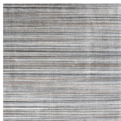 8' X 10' Gray Wool Blend Abstract Stripe Hand Loomed Area Rug