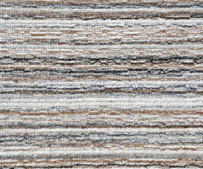 8' X 10' Beige and Gray Wool Blend Abstract Lines Hand Loomed Area Rug