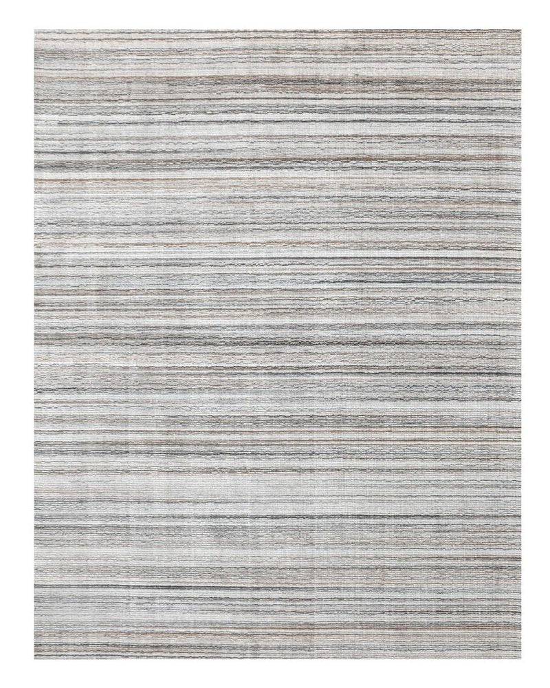 8' X 10' Beige and Gray Wool Blend Abstract Lines Hand Loomed Area Rug