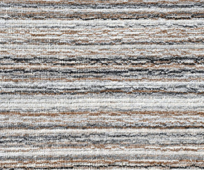 8' X 10' Beige and Gray Wool Blend Abstract Lines Hand Loomed Area Rug