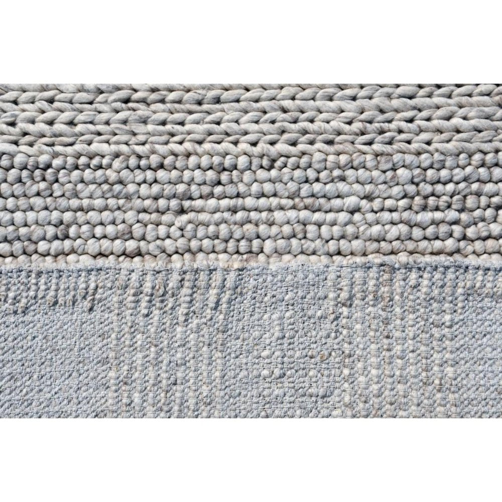 8' X 10' Beige and Gray Wool Blend Striped Hand Loomed Area Rug