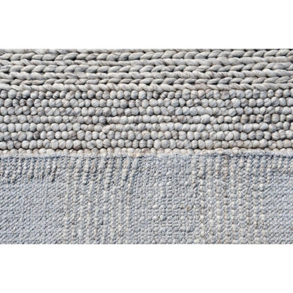 8' X 10' Beige and Gray Wool Blend Striped Hand Loomed Area Rug