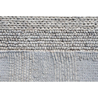 8' X 10' Beige and Gray Wool Blend Striped Hand Loomed Area Rug