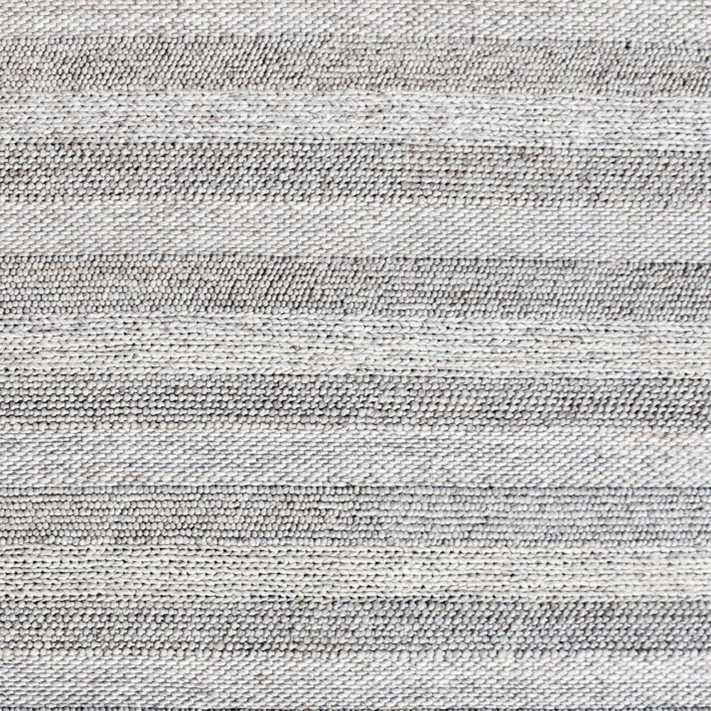 8' X 10' Beige and Gray Wool Blend Striped Hand Loomed Area Rug