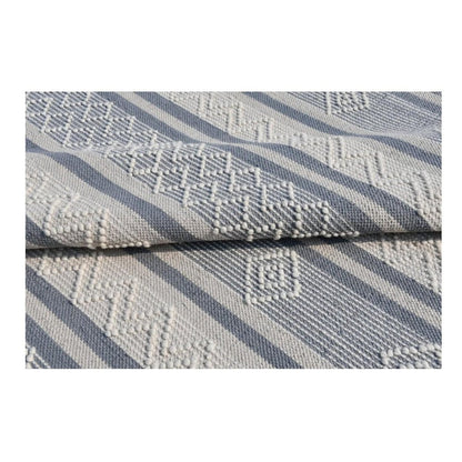 8' X 10' Light Gray and Dark Gray Geometric Hand Loomed Area Rug