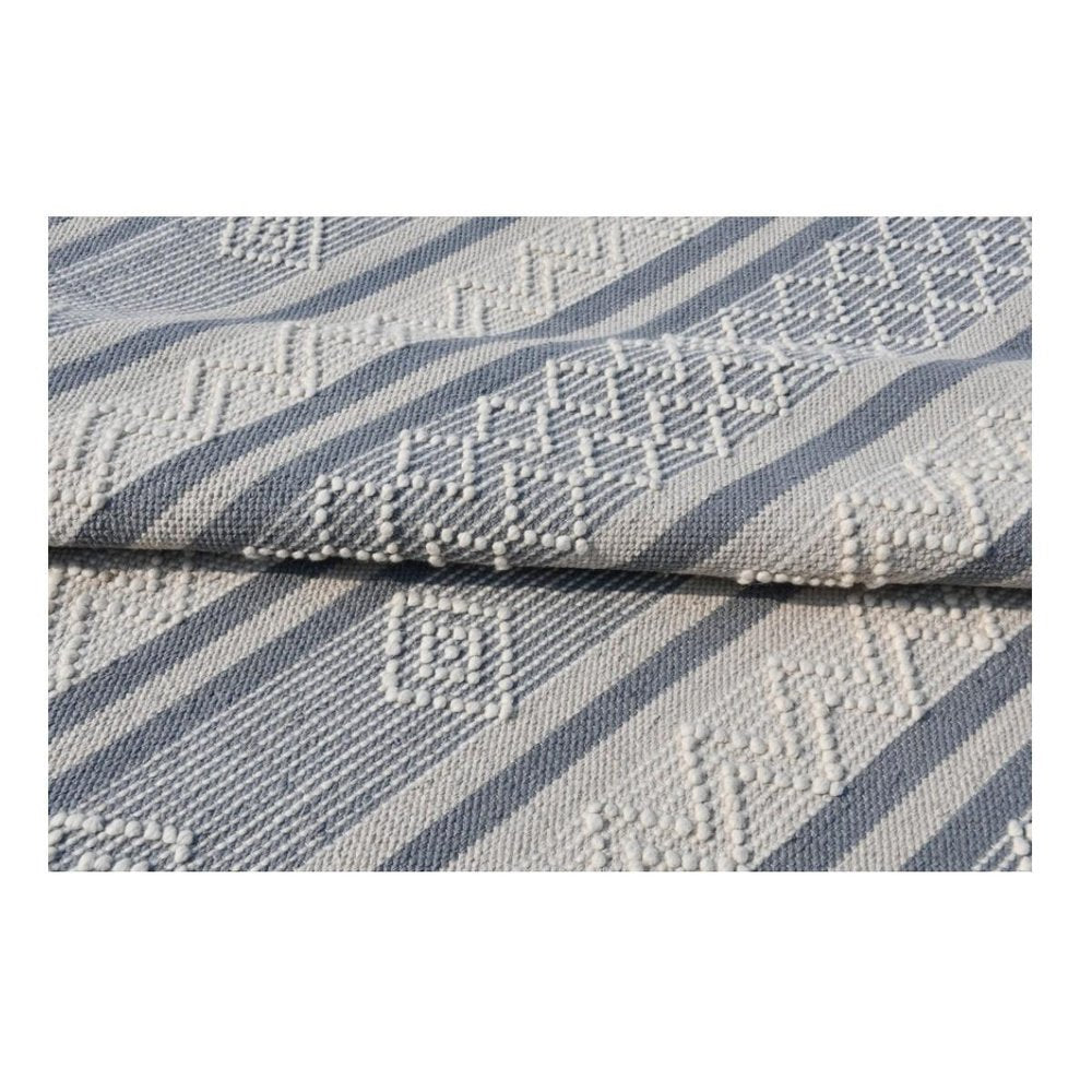 8' X 10' Light Gray and Dark Gray Geometric Hand Loomed Area Rug