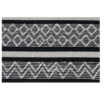8' X 10' Black and White Wool Geometric Stripe Hand Loomed Area Rug