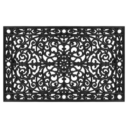 30" X 48" Black Rubber Scrollwork Outdoor Door Mat