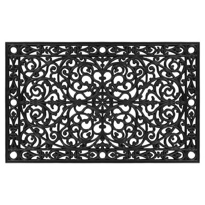 30" X 48" Black Rubber Scrollwork Outdoor Door Mat