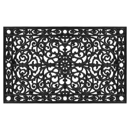 30" X 48" Black Rubber Scrollwork Outdoor Door Mat
