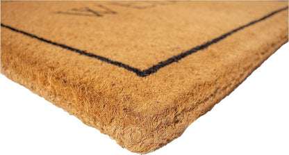 24" X 36" Natural and Black Coir Welcome Outdoor Door Mat