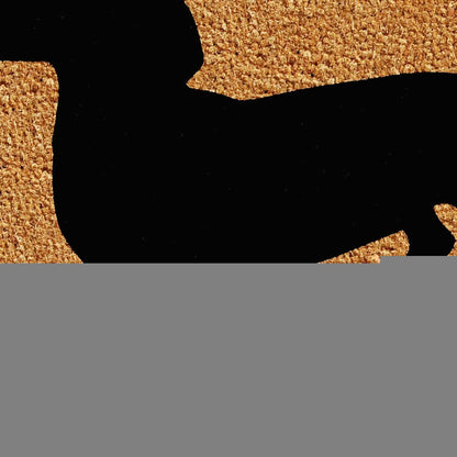 17" X 29" Natural and Black Coir Dachshund Welcome Outdoor Door Mat