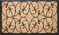 24" X 36" Natural and Black Coir Botanical Leaves Outdoor Door Mat