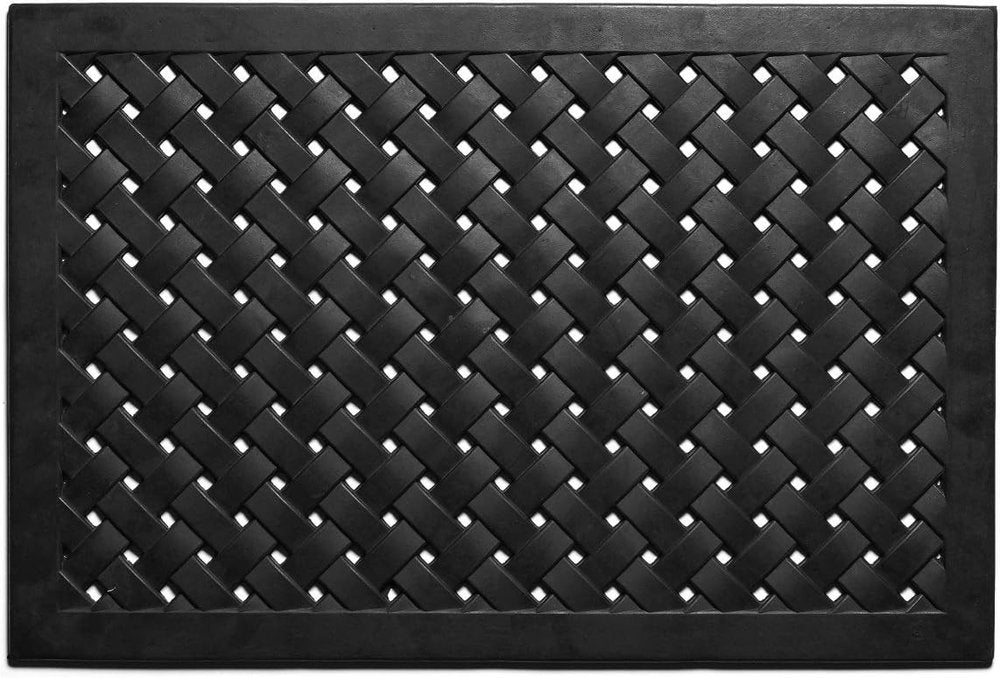 24" X 36" Black Rubber Weave Outdoor Door Mat