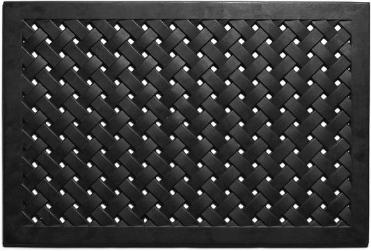 24" X 36" Black Rubber Weave Outdoor Door Mat