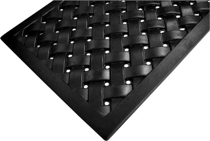 24" X 36" Black Rubber Weave Outdoor Door Mat
