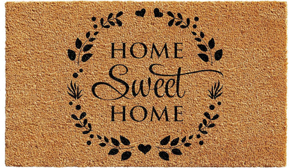 17" X 29" Natural and Black Coir Home Sweet Home Outdoor Door Mat