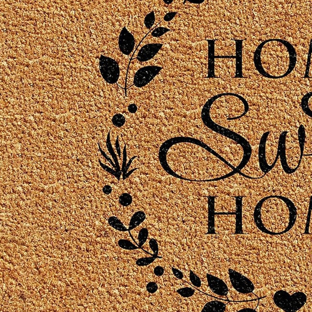 17" X 29" Natural and Black Coir Home Sweet Home Outdoor Door Mat