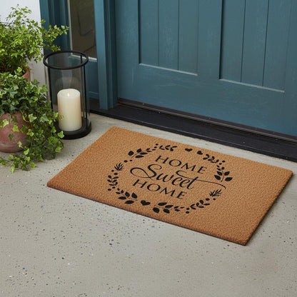 17" X 29" Natural and Black Coir Home Sweet Home Outdoor Door Mat