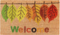 17" X 29" Natural Green And Orange Botanical Leaves Welcome Outdoor Coir Door Mat