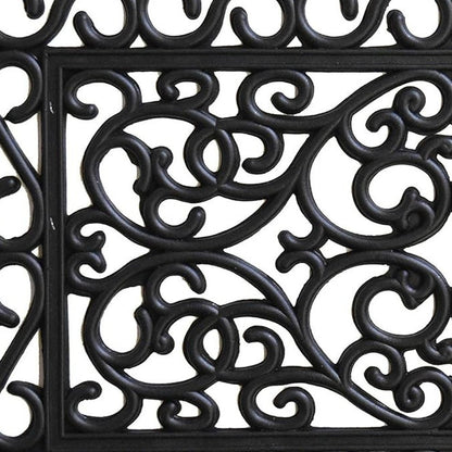 18" X 30" Black Rubber Scrollwork Outdoor Door Mat