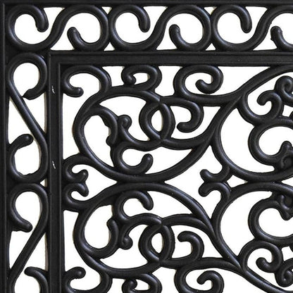 18" X 30" Black Rubber Scrollwork Outdoor Door Mat
