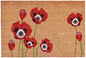 17" X 29" Natural Red and Black Coir Floral Outdoor Door Mat